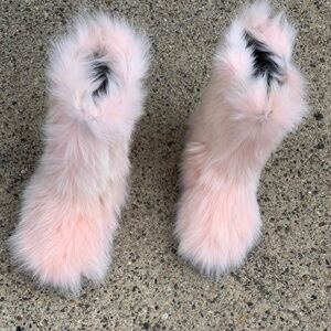 Pink Real Fur Foxy Boots sizes 7,7.5,8